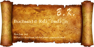 Buchwald Kálmán névjegykártya